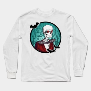 Red-eyed skull in a tuxedo Long Sleeve T-Shirt